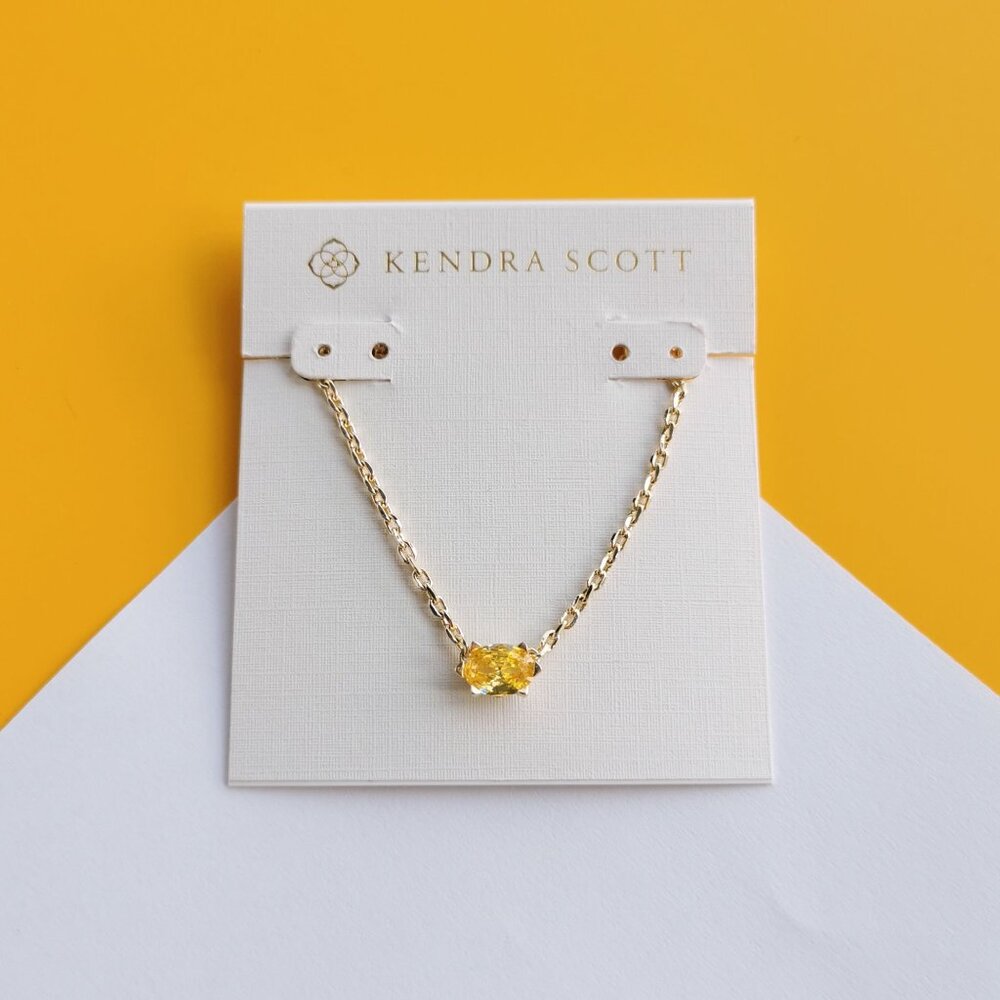 Cailin Gold Golden Yellow Crystal Necklace by Kendra Scott